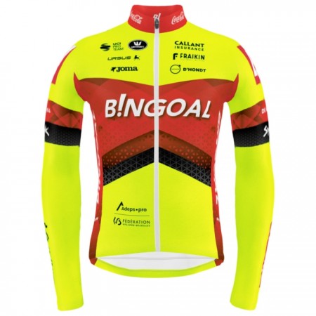 Wielershirt 2024 Bingoal Wallonie-Bruxelles Lange Mouw Geel